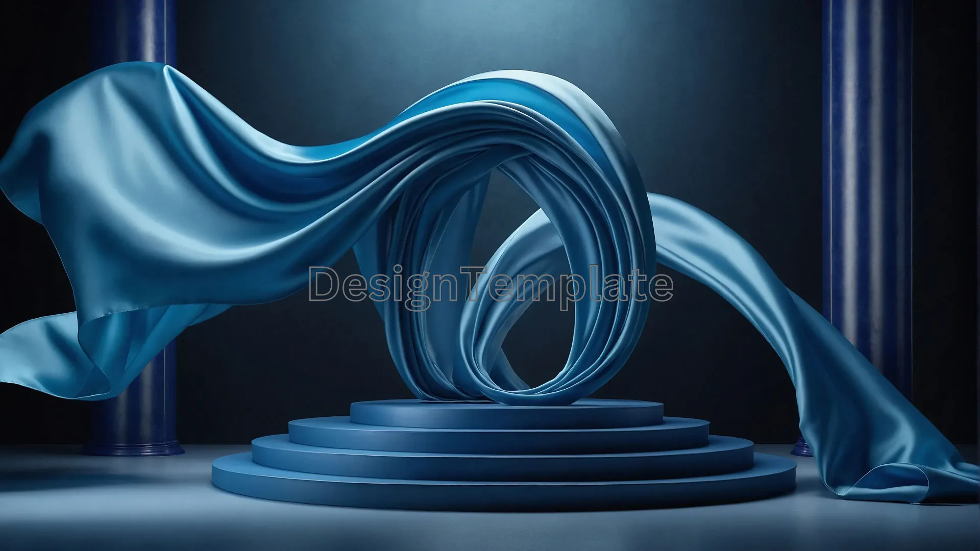 Silk Fabric Enveloping 3D Podium Image